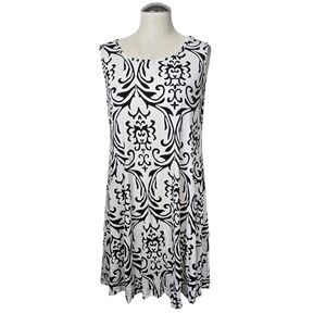 NWT Vishow Black White Print Sleeveless Mini Dress L